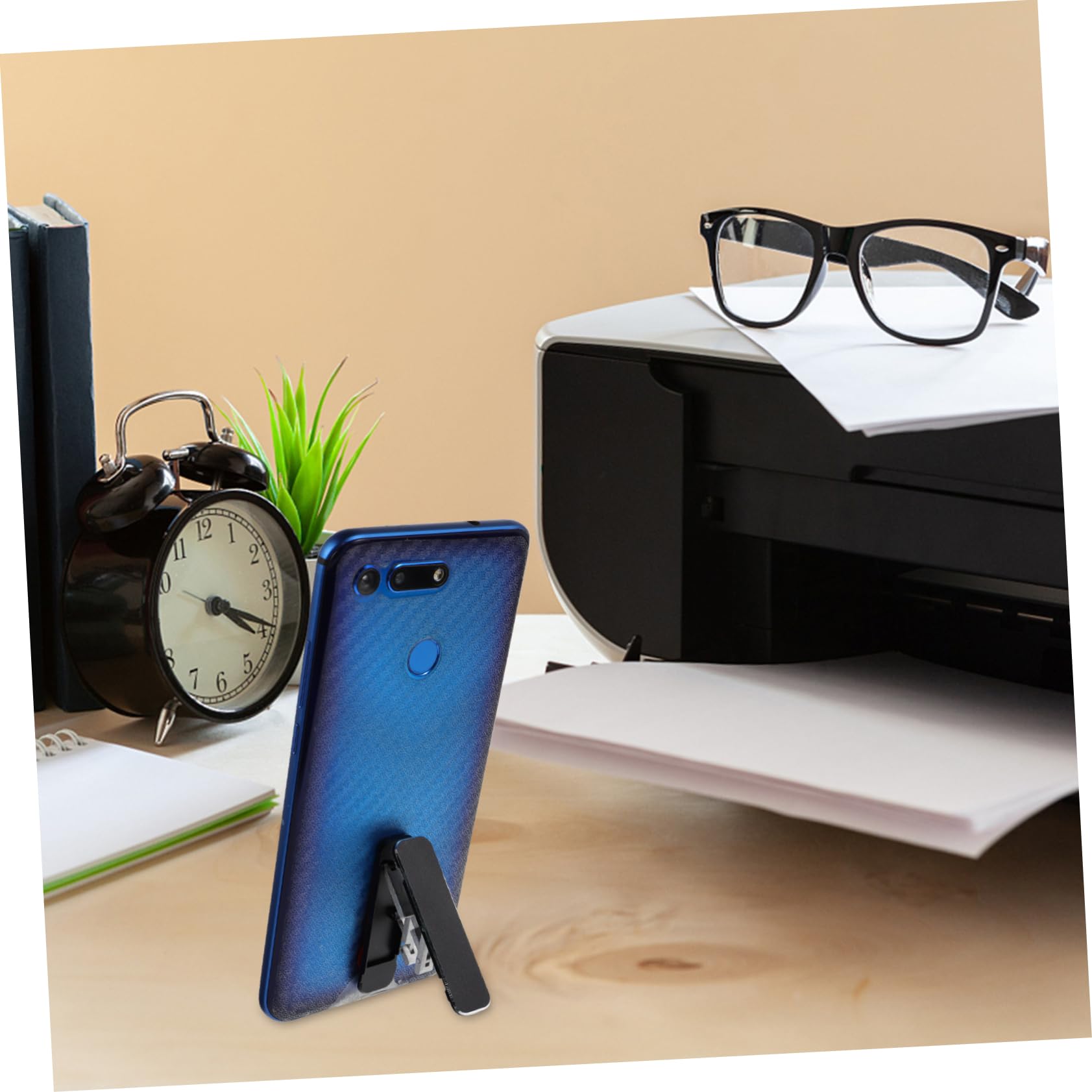 Angoily 1pc Strong Adhesive Cell Phone Holder Stand - Black Universal Phone Mount for Desk, Car Dashboard & Home Office Use