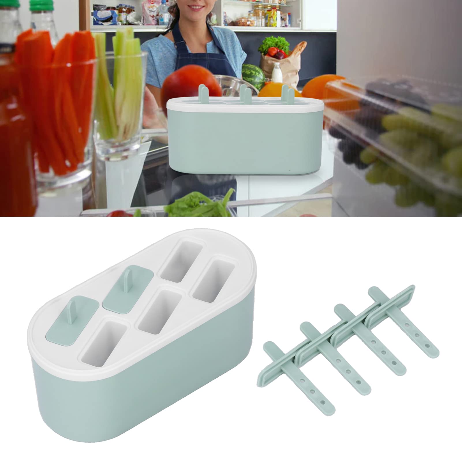 Automatic Ice Cream Maker Mold - 6 Hole DIY Ice Cream Mold for Home Kitchen | Perfect for Homemade Gelato, Sorbet & Frozen Treats