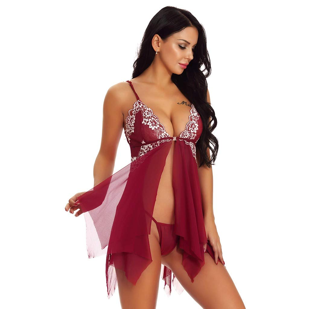 Plus Size Women's Satin Lace Chemise Nightgown - Sexy Sleepwear & Full Slips for Women Sizes L-4XL | Perfect for Valentine's Day, Honeymoon & Romantic Nights
