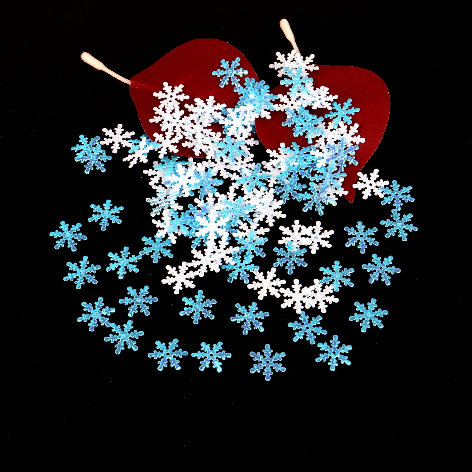 300Pcs Blue Snowflake Confetti - Winter Christmas Party Decorations for Wedding, Birthday, Holiday & Table Scatter (0.79