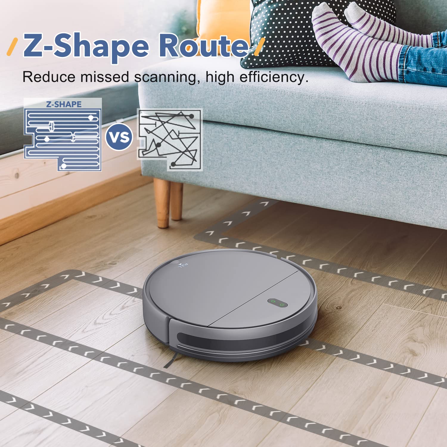 MAMNV 2-in-1 Robot Vacuum & Mop, WiFi/Alexa, Self-Charging - Perfect for Hard Floors & Pet Hair