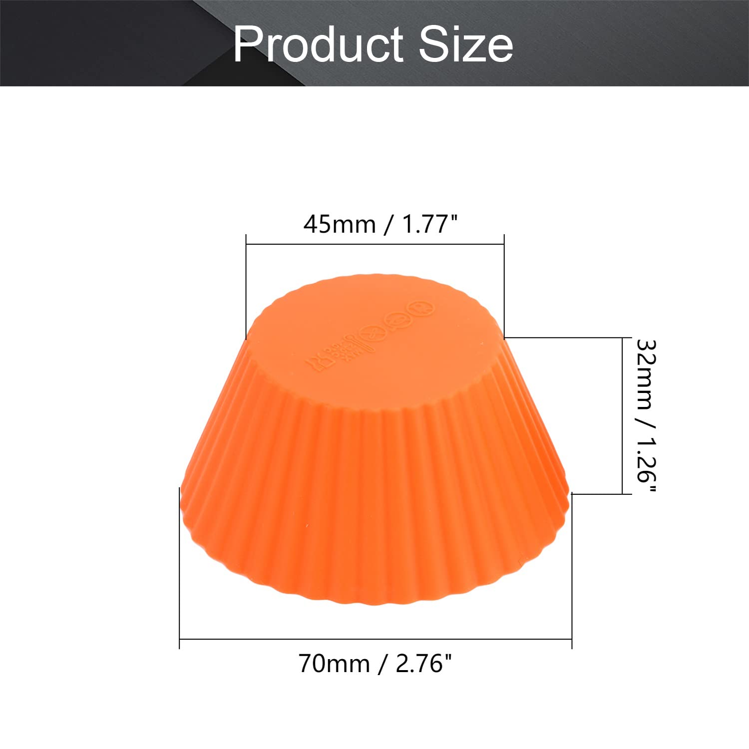 Utoolmart Reusable Silicone Baking Cups - 5-Piece Non-Stick Orange Cupcake Molds for Halloween, Christmas & Party Baking | Perfect for Muffins, Cupcakes & Dessert Displays