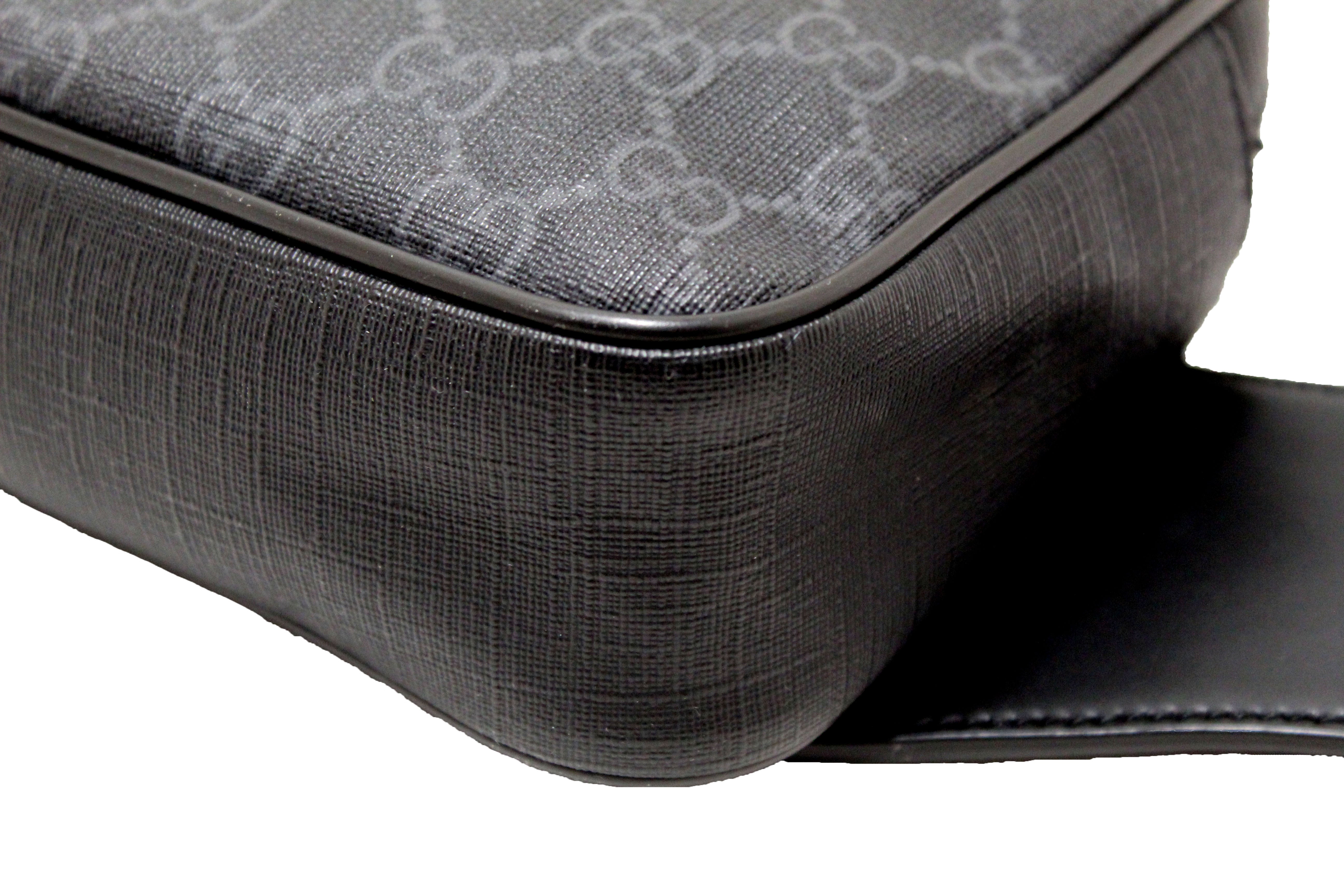 Authentic Gucci GG Supreme Canvas Belt Bag - Black & Grey Crossbody Bag 474293 | Luxury Waist Pack for Women, Men | Perfect for Travel, Concerts & Everyday Use