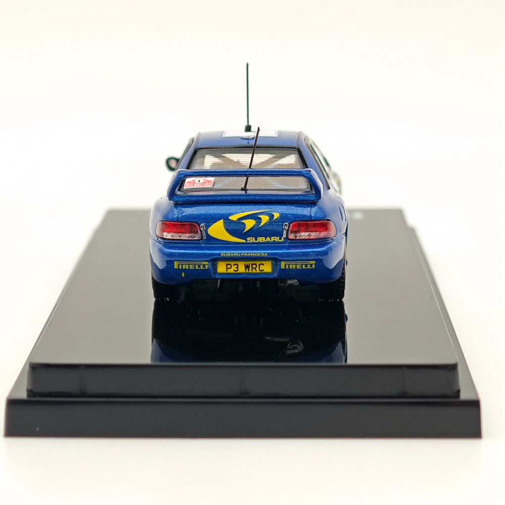 1/64 Scale Subaru Impreza WRC 1997 #4 Monte Carlo Winner Blue Diecast Model Car - Collectible Hobby Japan Toy for Racing Enthusiasts & Display Showcase