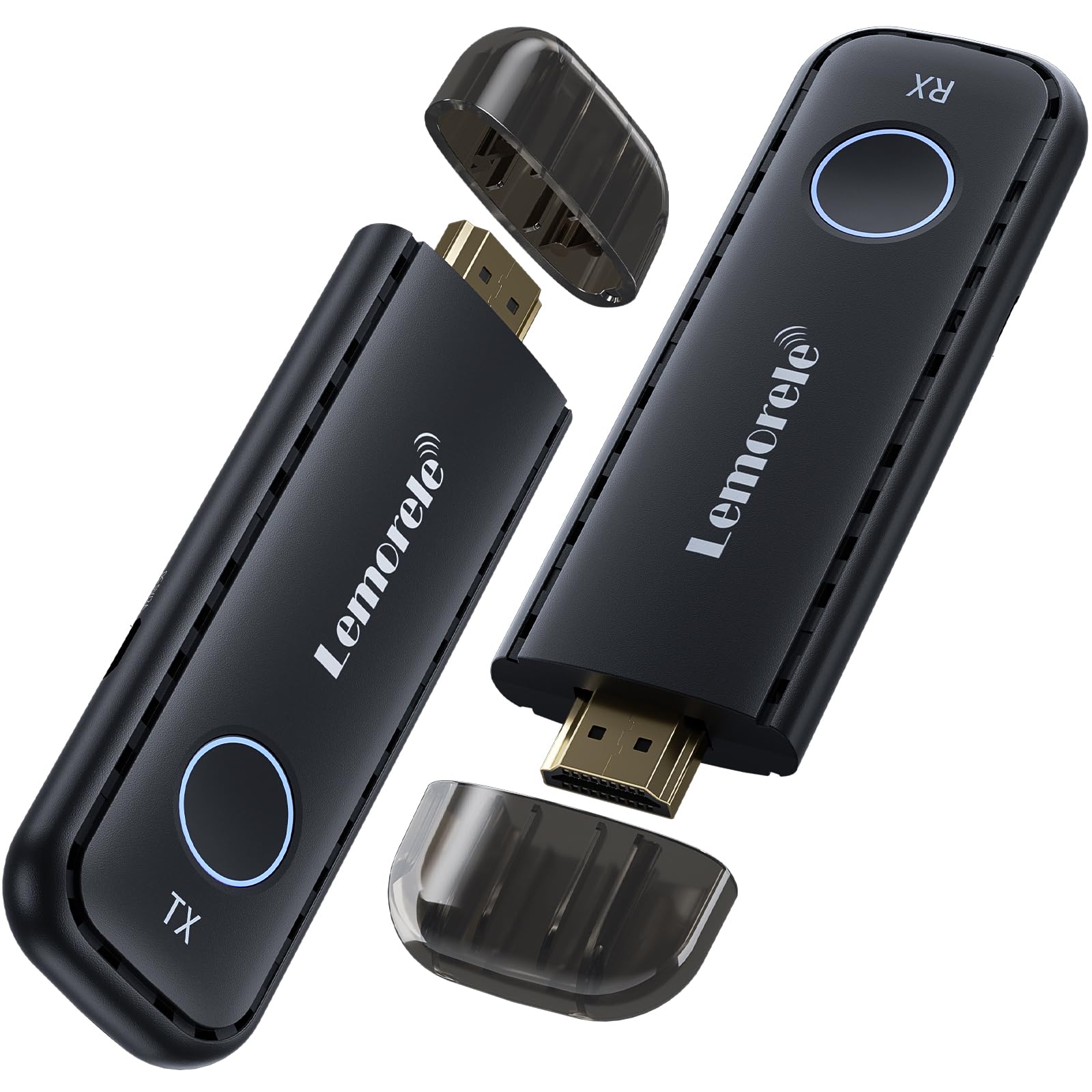 Lemorele Wireless HDMI Transmitter and Receiver Kit - 2.4/5GHz Dual Band HDMI Extender for Streaming HD Video & Audio from Laptop/PC to Projector/Monitor/TV (Plug & Play) - Perfect for Home Theater, Office Presentations & Gaming Setups