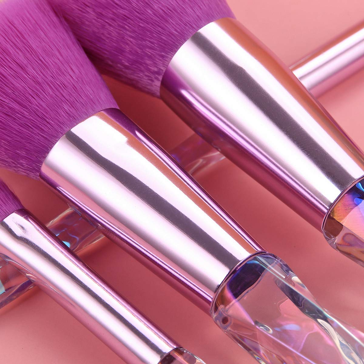 PrePsto Beauty 10-Piece Makeup Brush Set with Transparent Handles - Foundation, Blush, Eyeshadow, Kabuki & Concealer Brushes - Professional Cosmetic Brush Kit for Flawless Makeup Application (Perfect for Daily Use, Travel & Professional Makeup Artists)