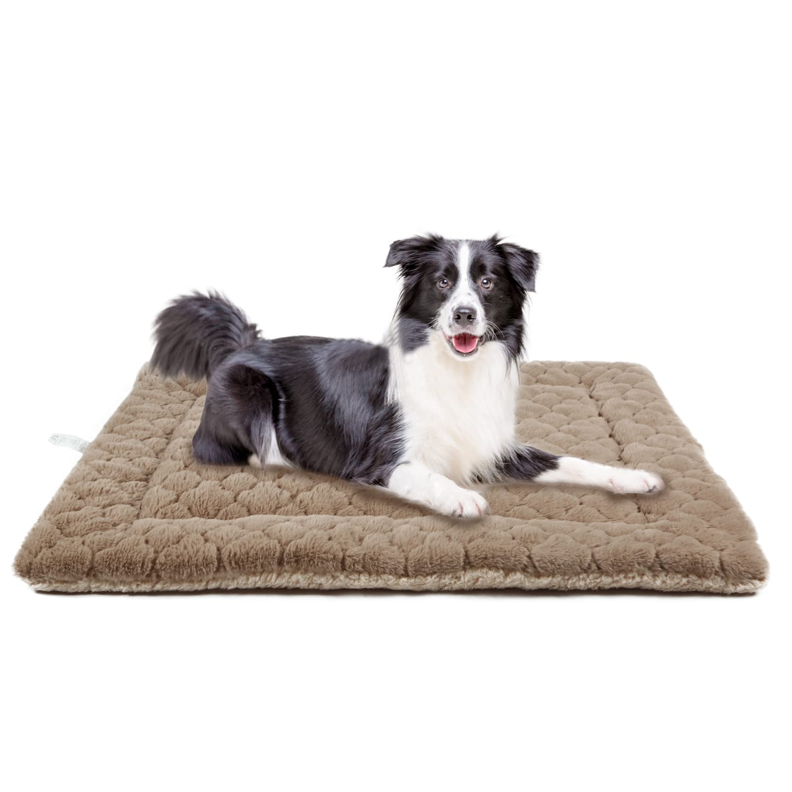 **Large Orthopedic Dog Bed - Soft & Warm Fluffy Reversible Fleece Crate Mat for Extra Large Dogs - Machine Washable Pet Bed for Kennel, Crate & Home Use - Perfect for Joint Pain Relief & Comfortable Sleeping**
