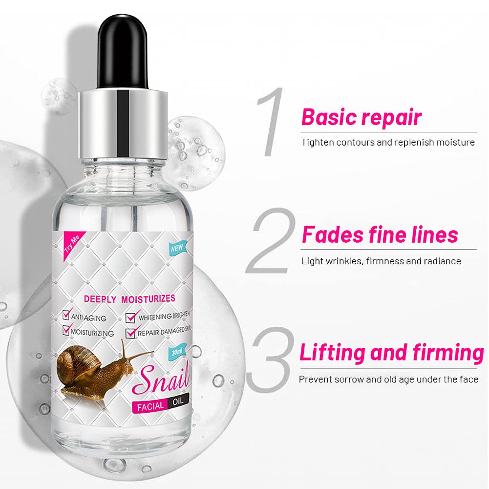 **Premium Facial Oil for Anti-Aging & Brightening | Collagen Snail Serum Deeply Moisturizes & Soothes Skin | Whitening & Anti-Wrinkle Treatment for SPA & Daily Skincare Routine**