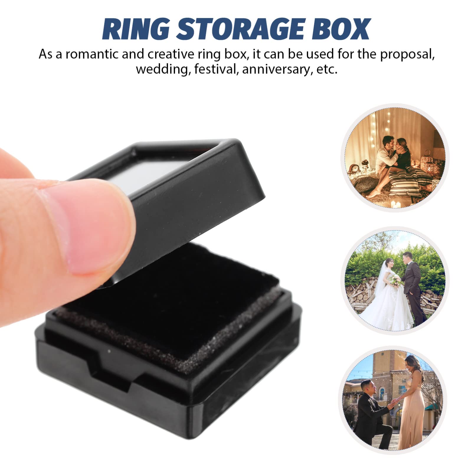 Cabilock 20Pcs Clear Top Gemstone Display Box - Jewelry Organizer Box for Rings, Necklaces & Challenge Coins | Home & Shop Use for Storage & Display