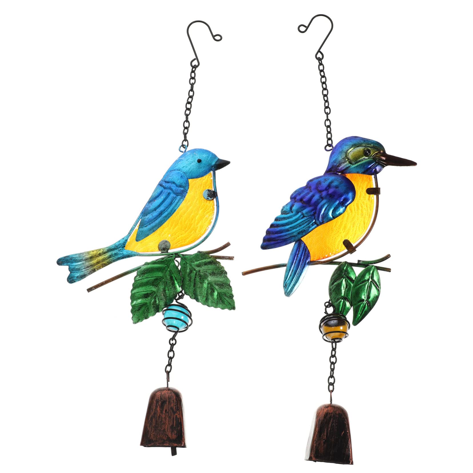 IMIKEYA Hand-Painted Glass Wind Chime with Metal Bells - Outdoor & Indoor Wind Chime Decor for Garden, Patio, Porch - Soothing Wind Chimes for Relaxation & Home Decoration