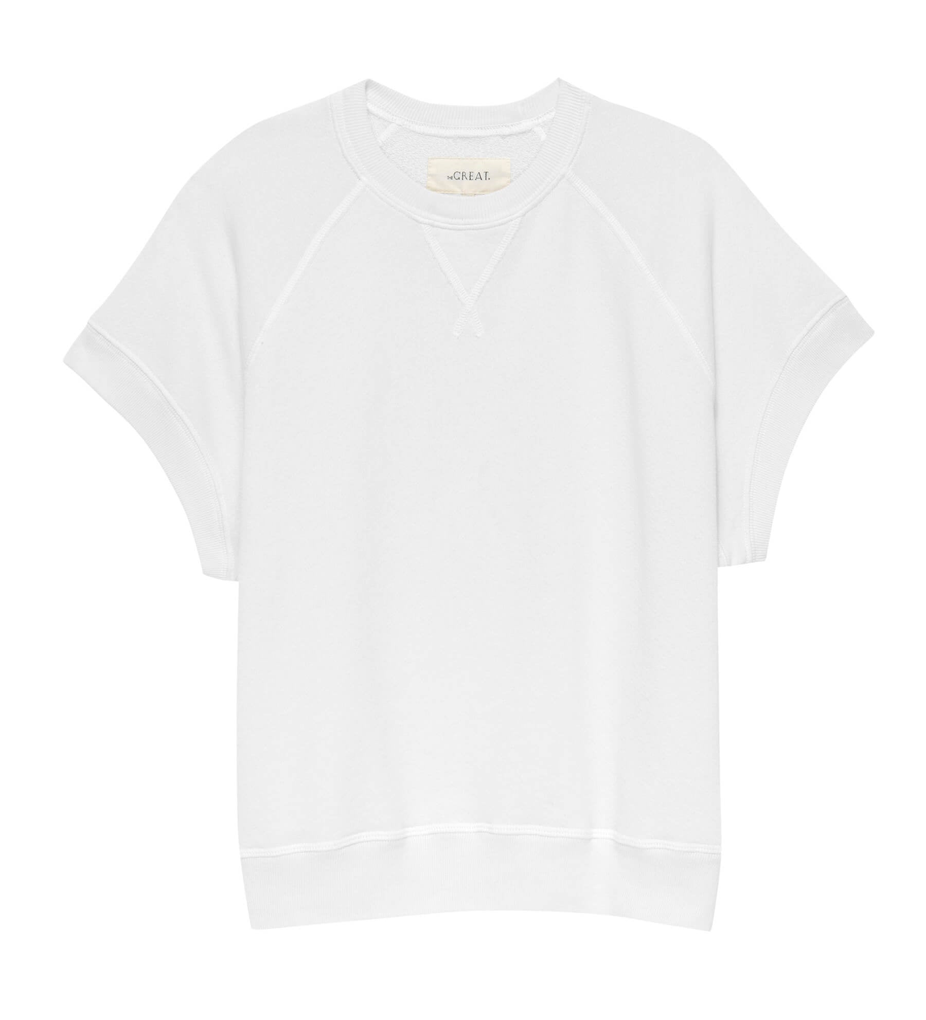 The Wedge Sweatshirt for Women - Soft Cotton Crewneck Pullover in True White | Casual Everyday Wear, Lounge & Street Style Outfits