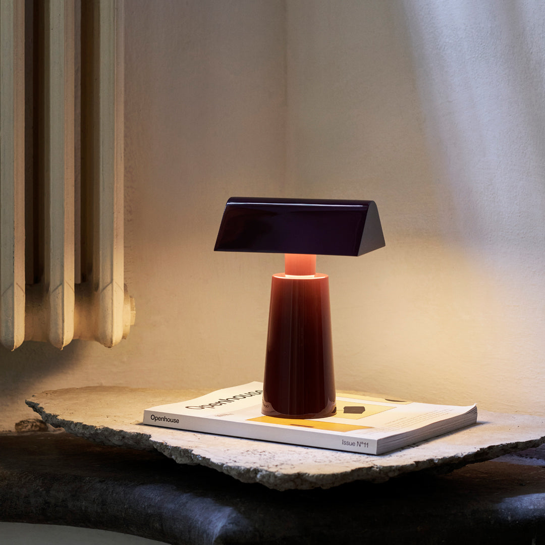 Caret MF1 Portable Table Lamp - USB Rechargeable LED Night Light for Bedroom, Office, Study & Travel - Adjustable Brightness & Warm White Light