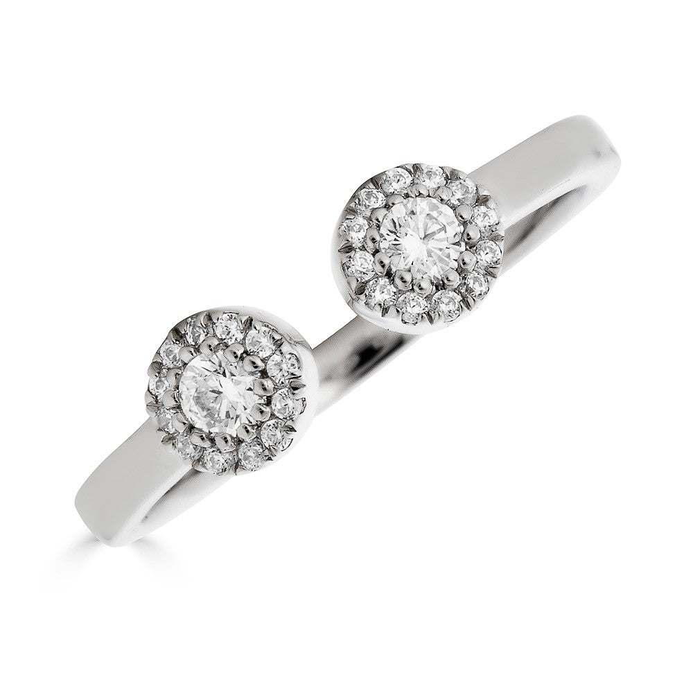 14KT Gold 0.20 Carat Diamond Open Halo Ring for Women - Elegant Wedding, Engagement & Anniversary Jewelry Gift