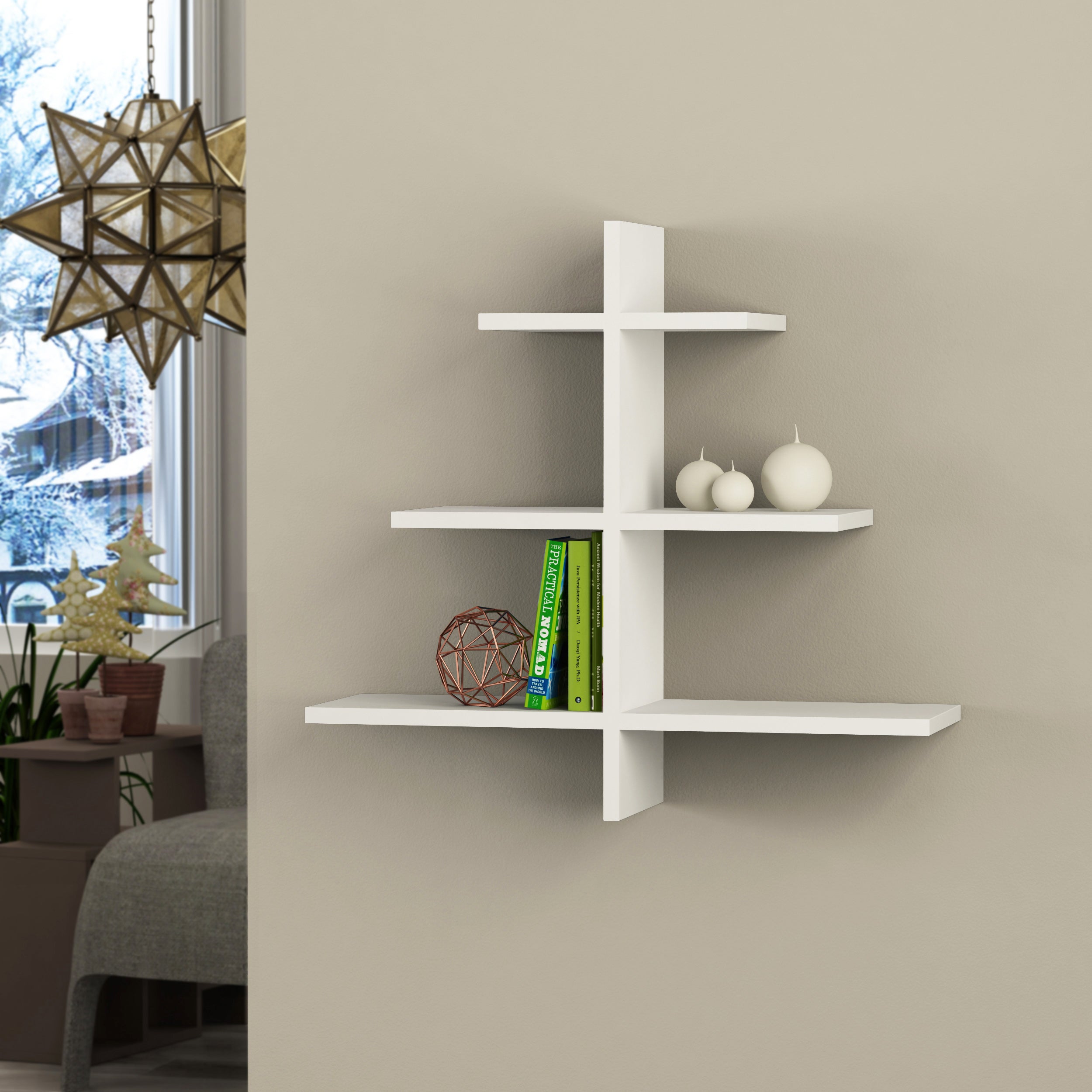 Worthen Wall Shelf - Rustic Wood Floating Shelf for Home Decor - Perfect for Living Room, Bedroom, Bathroom & Kitchen Storage