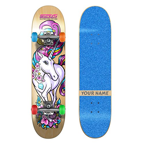 Blue Grip Tape / Multi-Color Wheels