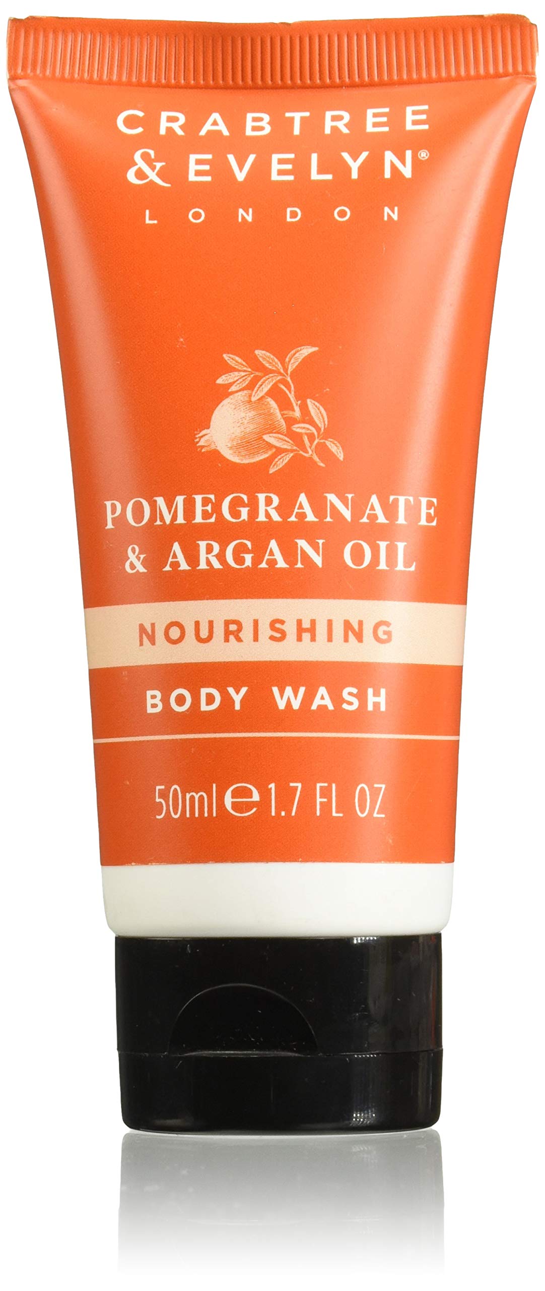 Crabtree & Evelyn Pomegranate & Argan Oil Moisturizing Body Wash - 1.7 oz | Hydrating Shower Gel for Dry Skin | Perfect for Daily Use & Spa Days