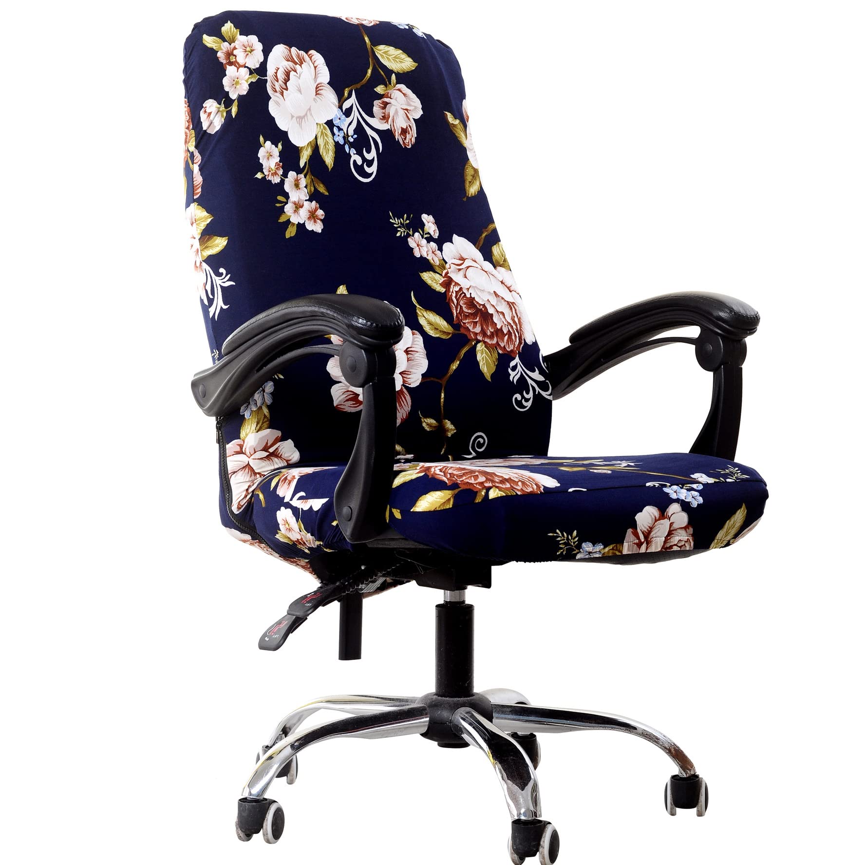 XNN Large Computer Office Chair Cover - Stretchable Protective Slipcover for Boss Chairs, Breathable & Durable (Black) - Perfect for Home Office, Gaming & Executive Workspaces