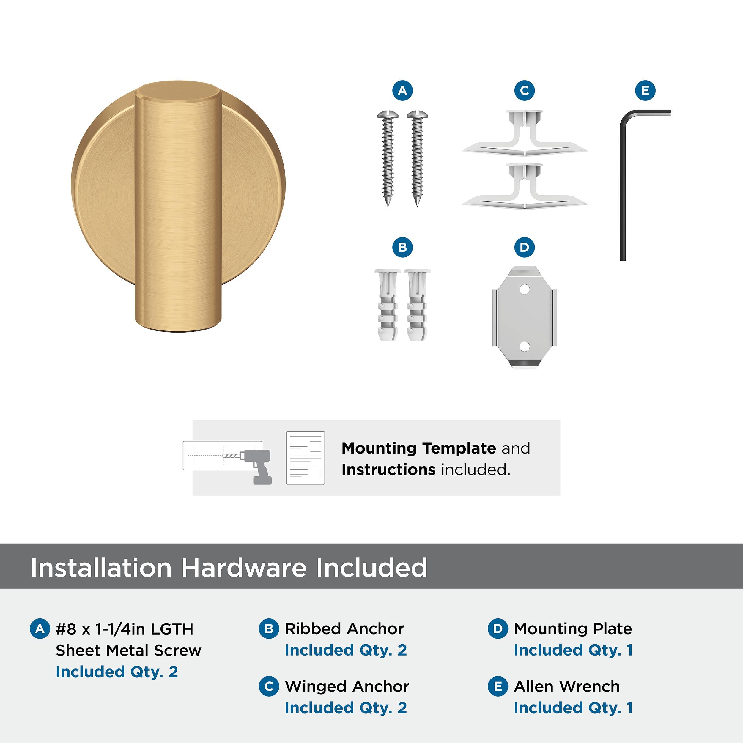 Amerock BH26542CZ Champagne Bronze Single Robe Hook - 2-1/4 Inch (57mm) Bathroom Towel Holder with Arched Design - Durable Bath Accessories for Hanging Robes & Towels | Perfect for Bathroom, Spa & Bedroom Organization