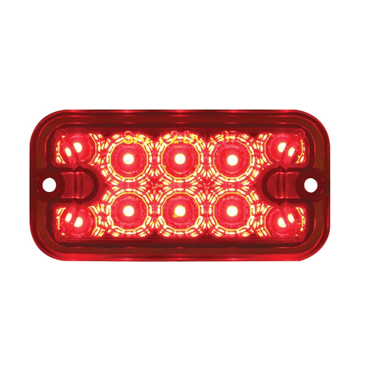 10 LED Dual Function Red Reflector Rectangular Light - Red LED & Lens for Trucks, Trailers & Emergency Vehicles | Durable & Bright Safety Light