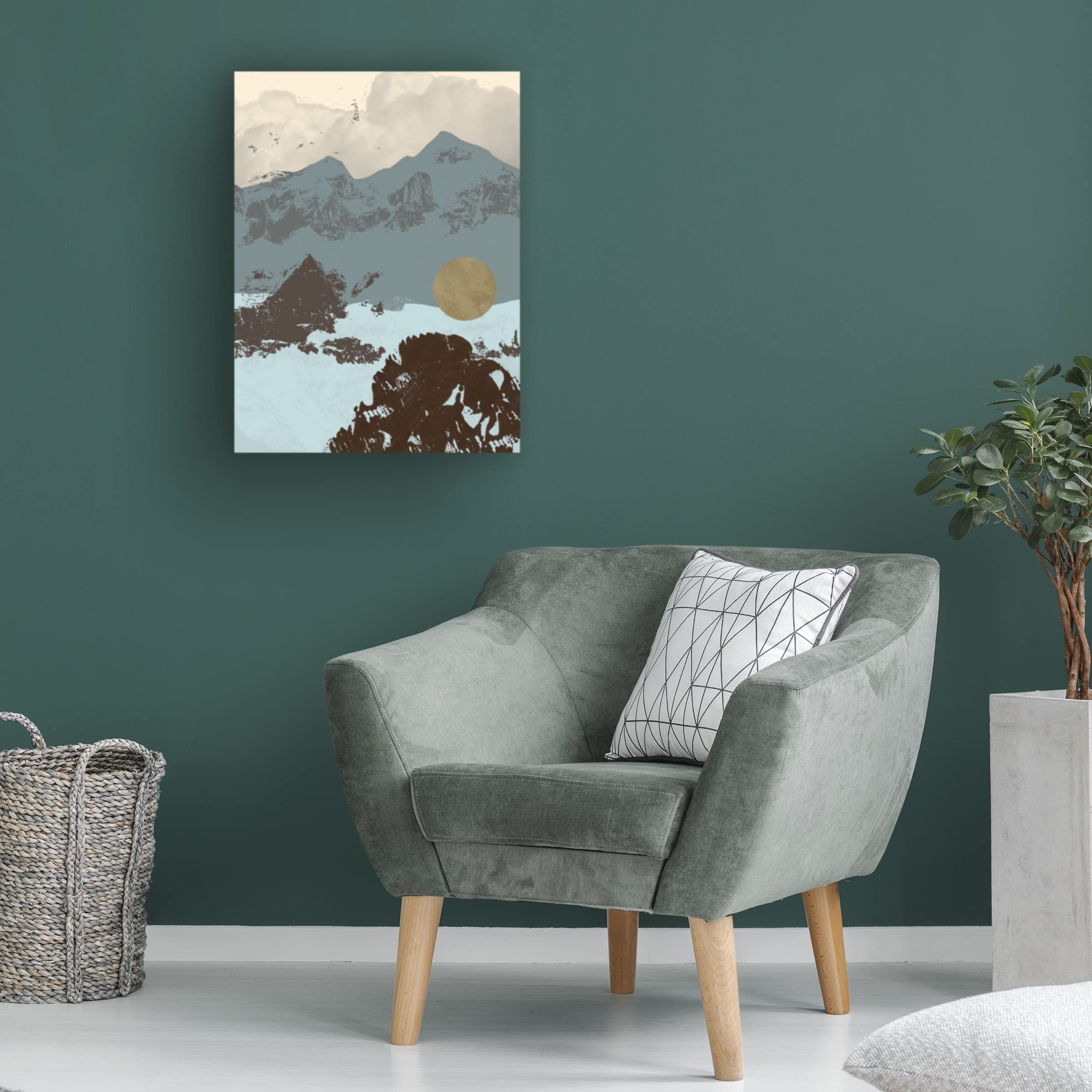 Jacob Green Pop Art Mountain II Canvas Wall Art Print - 35x47 Inches, Modern Home Decor for Living Room, Bedroom & Office