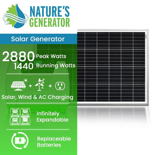 Natures Generator Gold Essential - Portable Solar Power Generator for Camping, Emergencies & Off-Grid Living - Reliable Backup Power Supply for Home & Outdoor Adventures