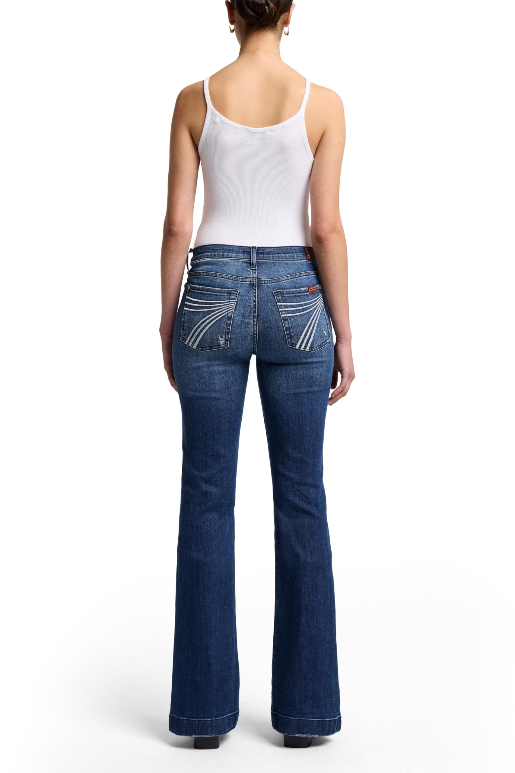 7 For All Mankind Women's Flare Wide Leg Jeans - High Waisted Stretch Denim Pants for Casual & Chic Outfits | Perfect for Work, Date Night & Weekend Wear