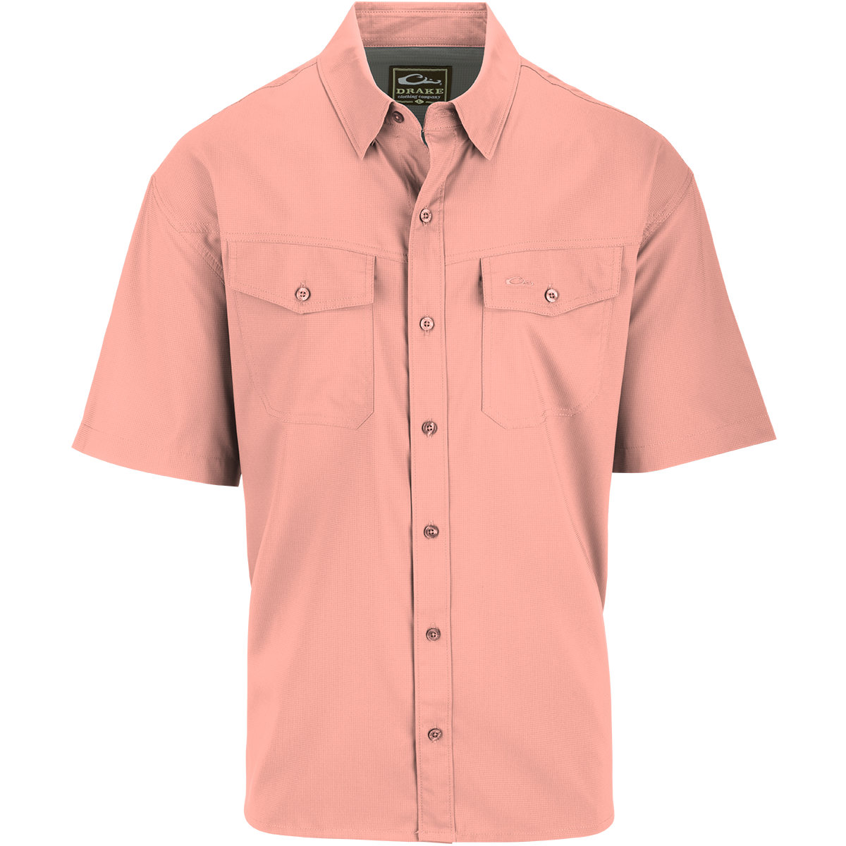 Men's Travel Solid Dobby Button Down Short Sleeve Shirt - Casual Summer Business Casual Shirt for Outdoor Travel, Office & Vacation