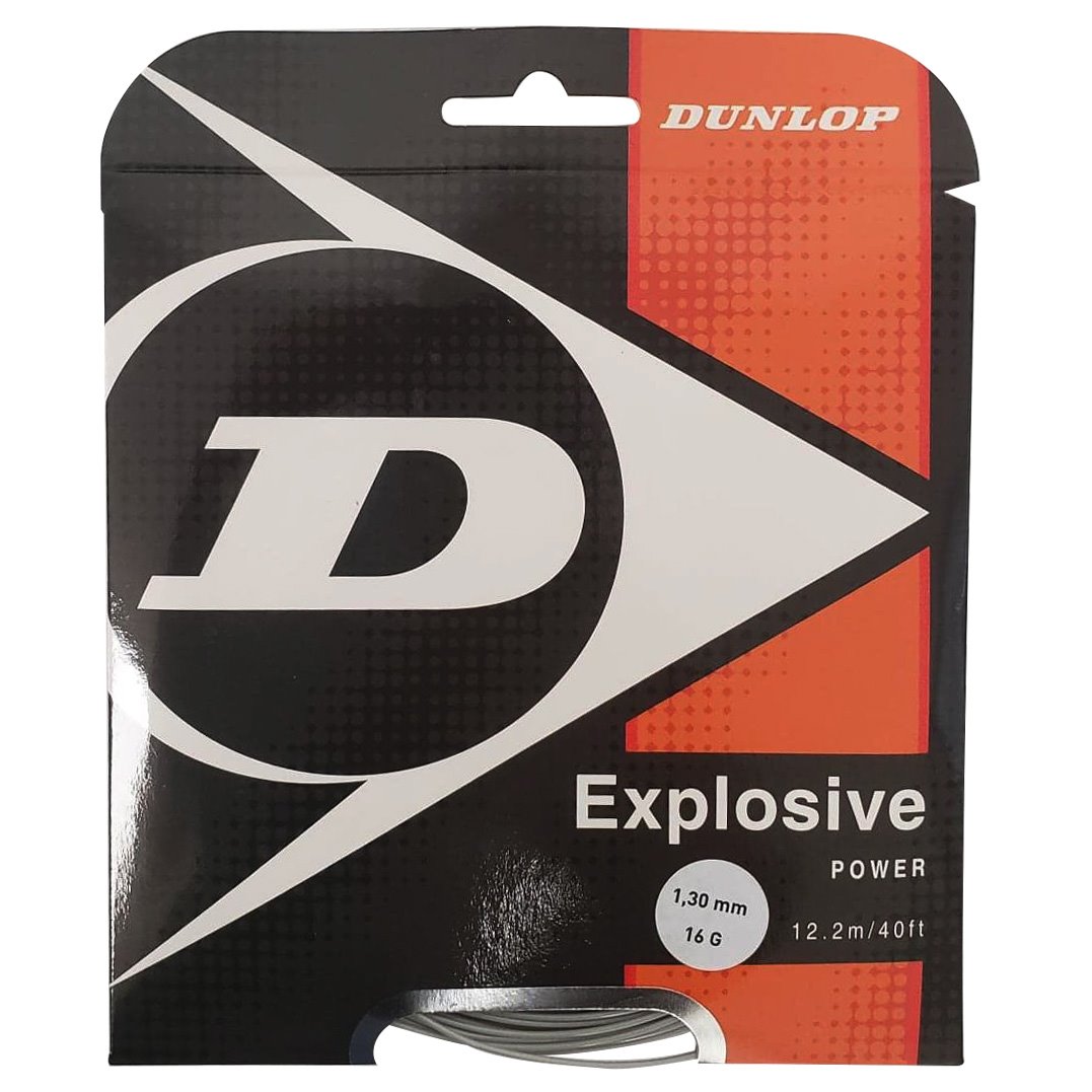 Dunlop Explosive 16/1.30 Tennis String - High Performance Polyester String for Power & Control | Perfect for Competitive Players & Tournament Play (Grey)