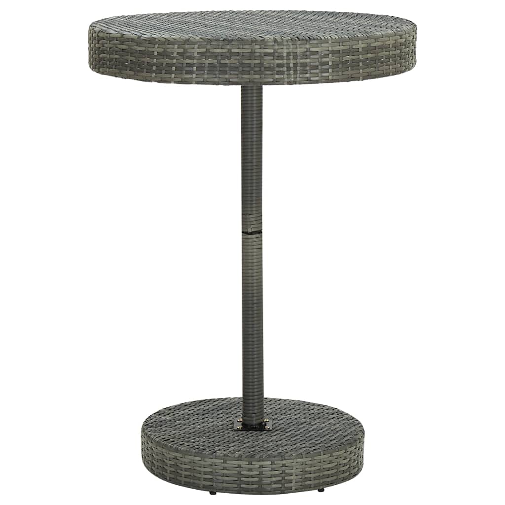 Modern 41-Inch Outdoor Dining Bar Table - Patio Rattan Wicker Bistro Table with Circular Design for Indoor/Outdoor Use - Gray Cocktail & Coffee Table - Perfect for Backyard, Garden, Poolside & Restaurant Settings