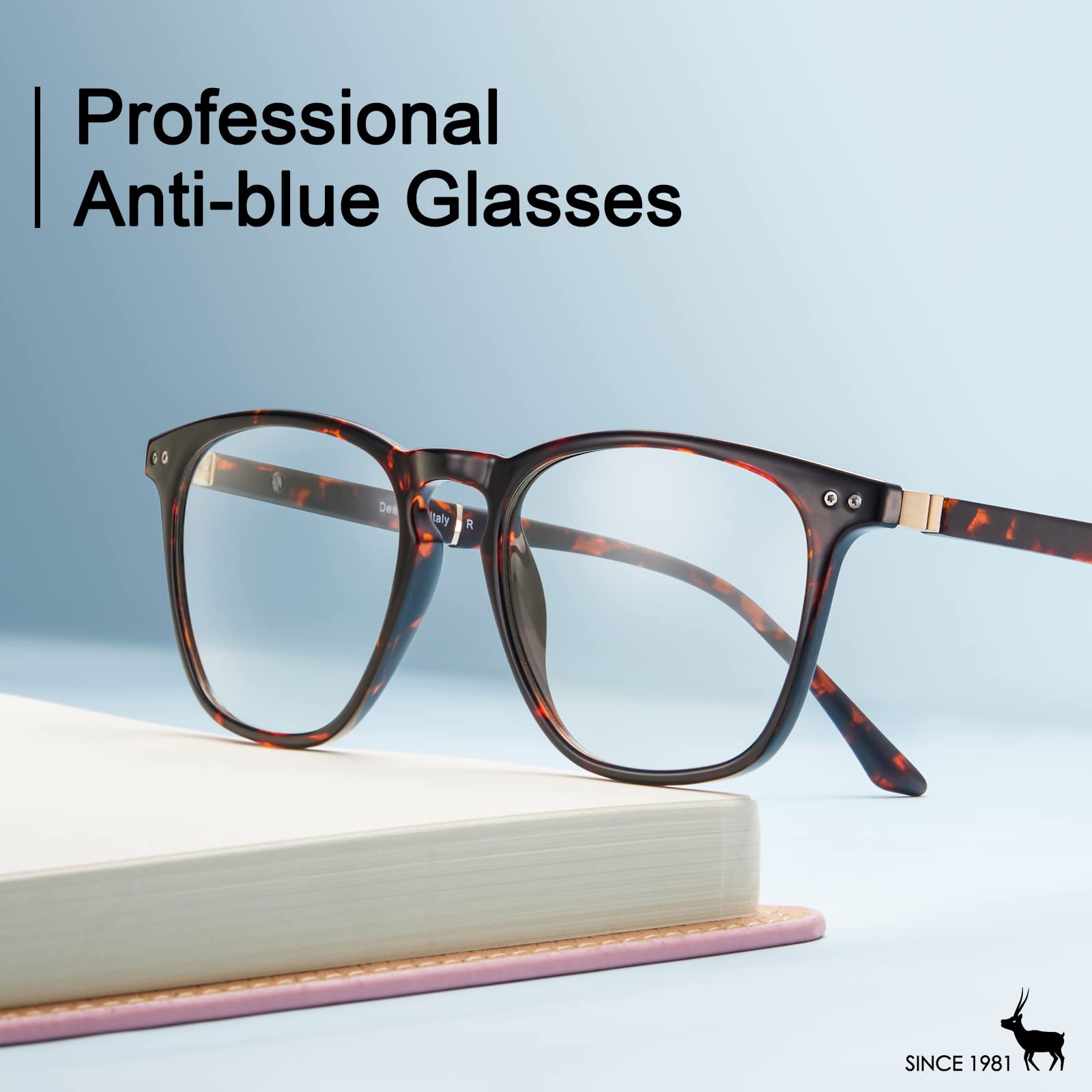 CARFIA Blue Light Blocking Glasses for Computer & Gaming - Anti-Fatigue, Anti-Headache, Lightweight Eyewear Frame for Work, Study & Screen Time Protection