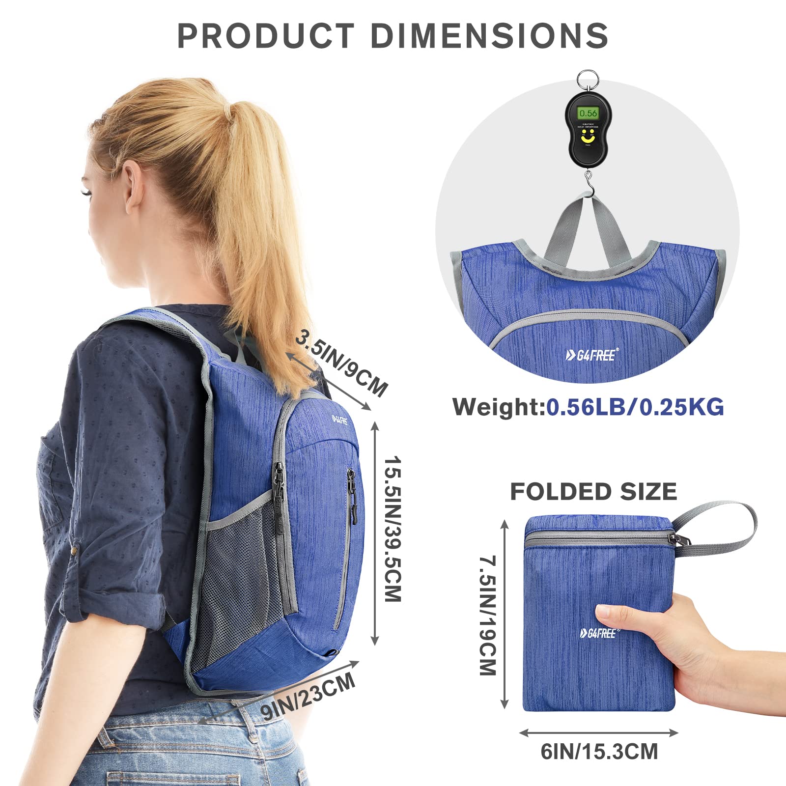 G4Free 10L Lightweight Hiking Backpack - Foldable Daypack for Travel, Camping & Outdoor Activities - Compact Shoulder Bag for Hiking, Gym & Daily Use