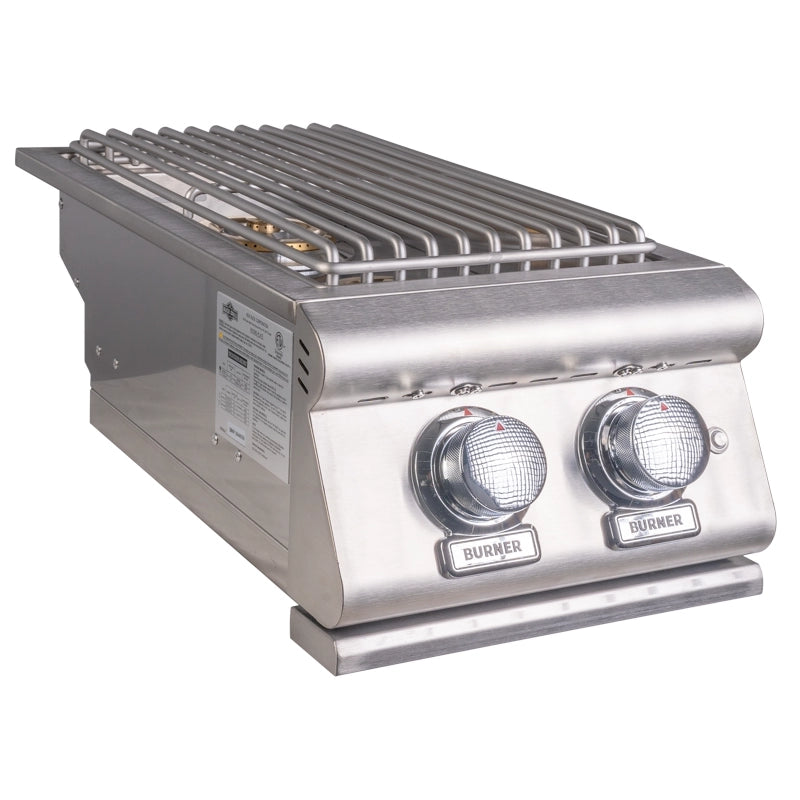Buck Grill Double Side Burner - Portable Outdoor Gas Grill for Camping, Tailgating & Backyard BBQs | Heavy-Duty Stainless Steel Construction