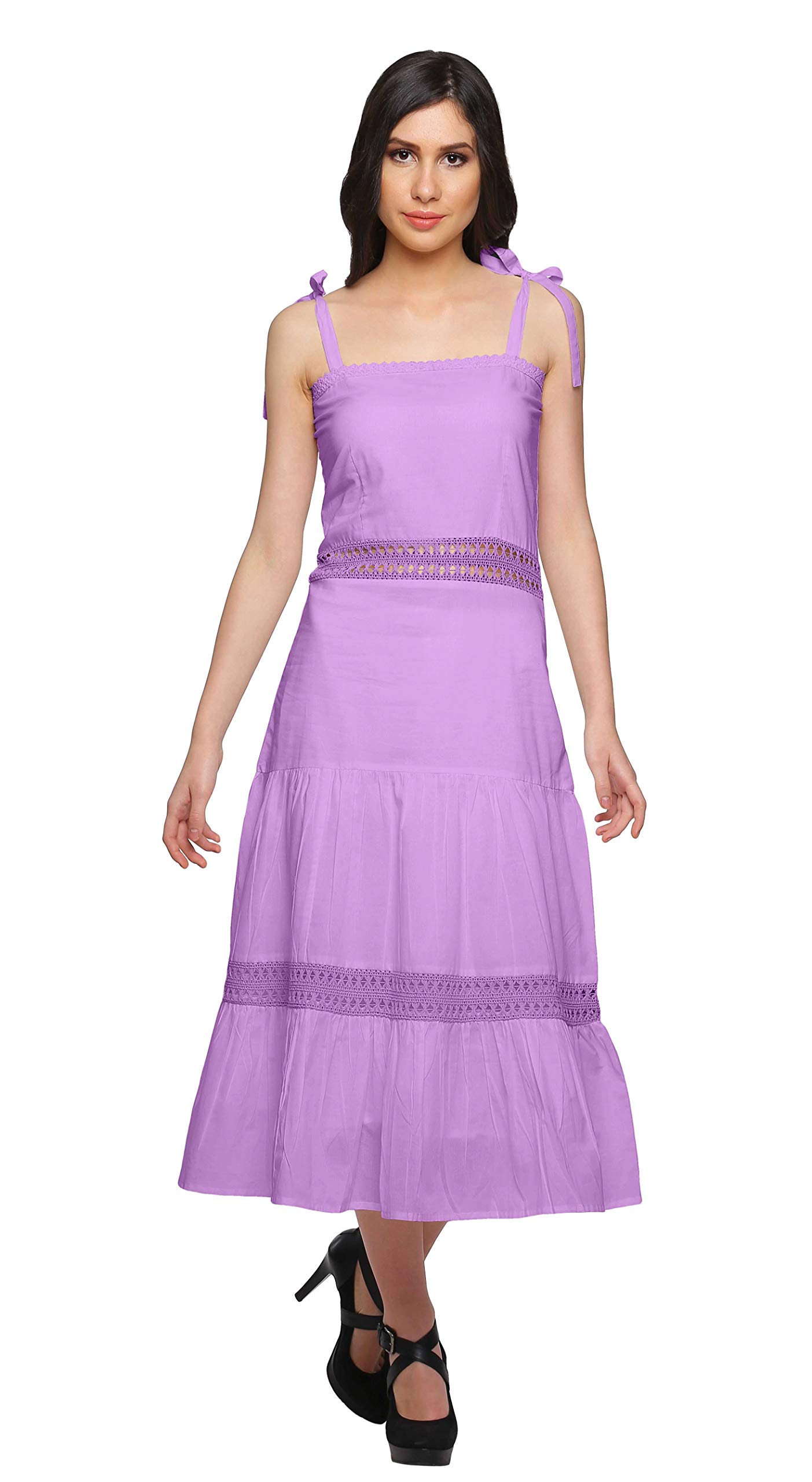 Stylish Moomaya Shoulder Strap Dresses for Women - Casual Sleeveless Plus Size Summer Outfits - Perfect for Beach Vacations, Date Nights & Weekend Outings