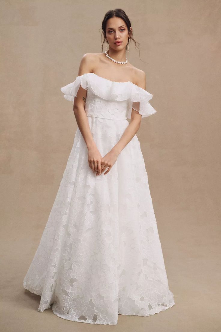 Jenny Yoo Priscilla Wedding Gown - Elegant A-Line Bridal Dress for Church Ceremony & Formal Events
