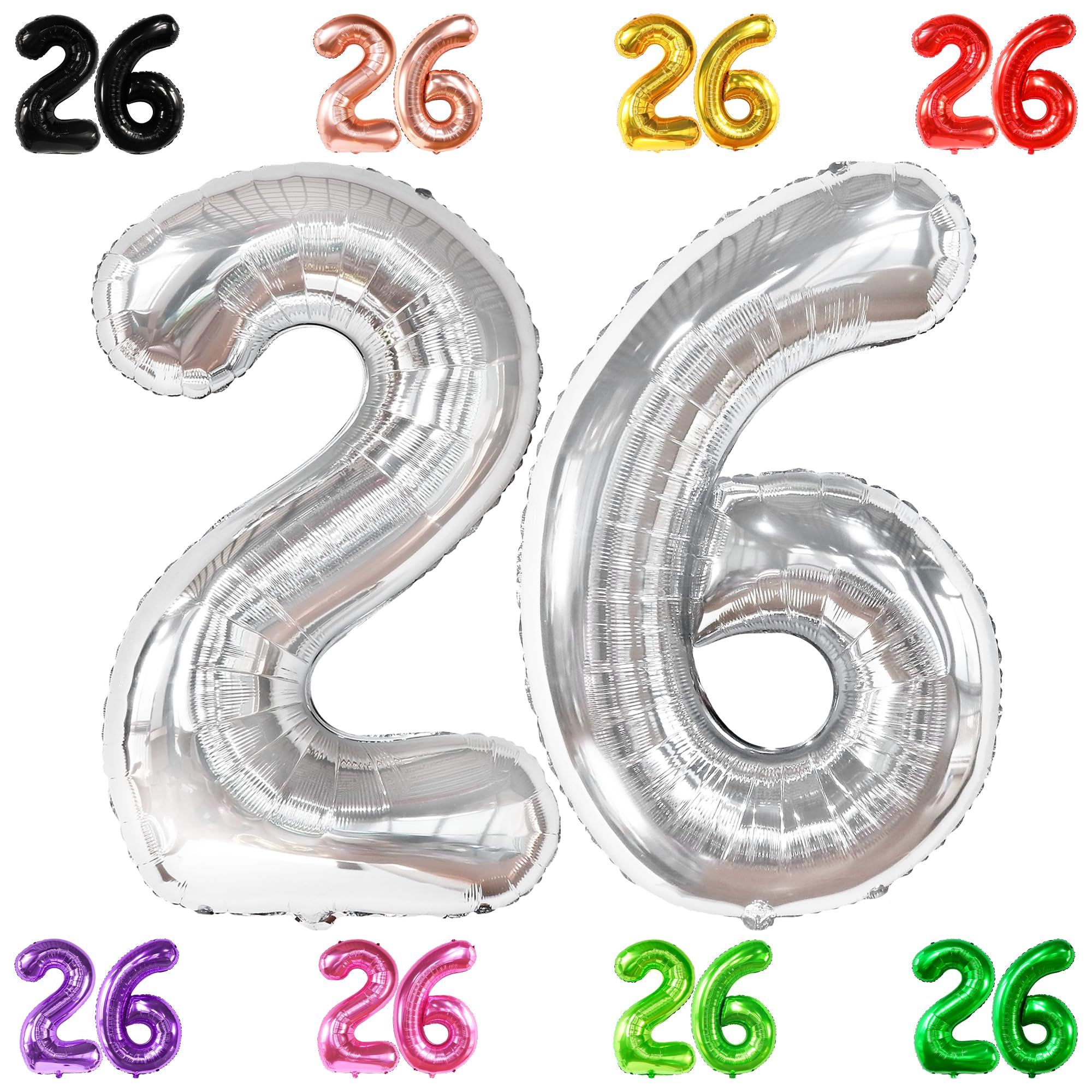 KatchOn Giant 26 Inch Silver Foil Balloon Number - 40