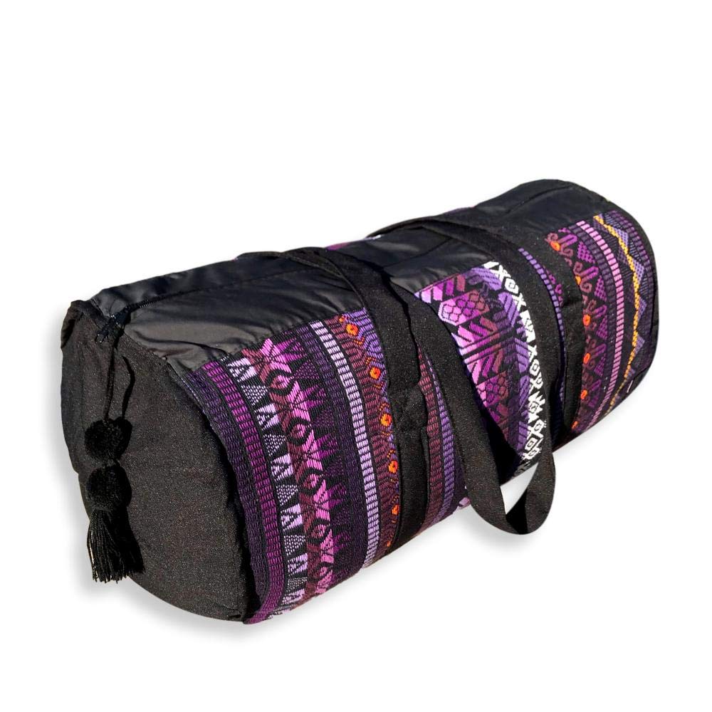 Handmade Guatemalan Carry-On Duffel Bag - Tribal Purple Large Travel Duffel - Perfect for Weekend Trips, Gym & Airplane Carry-On Luggage