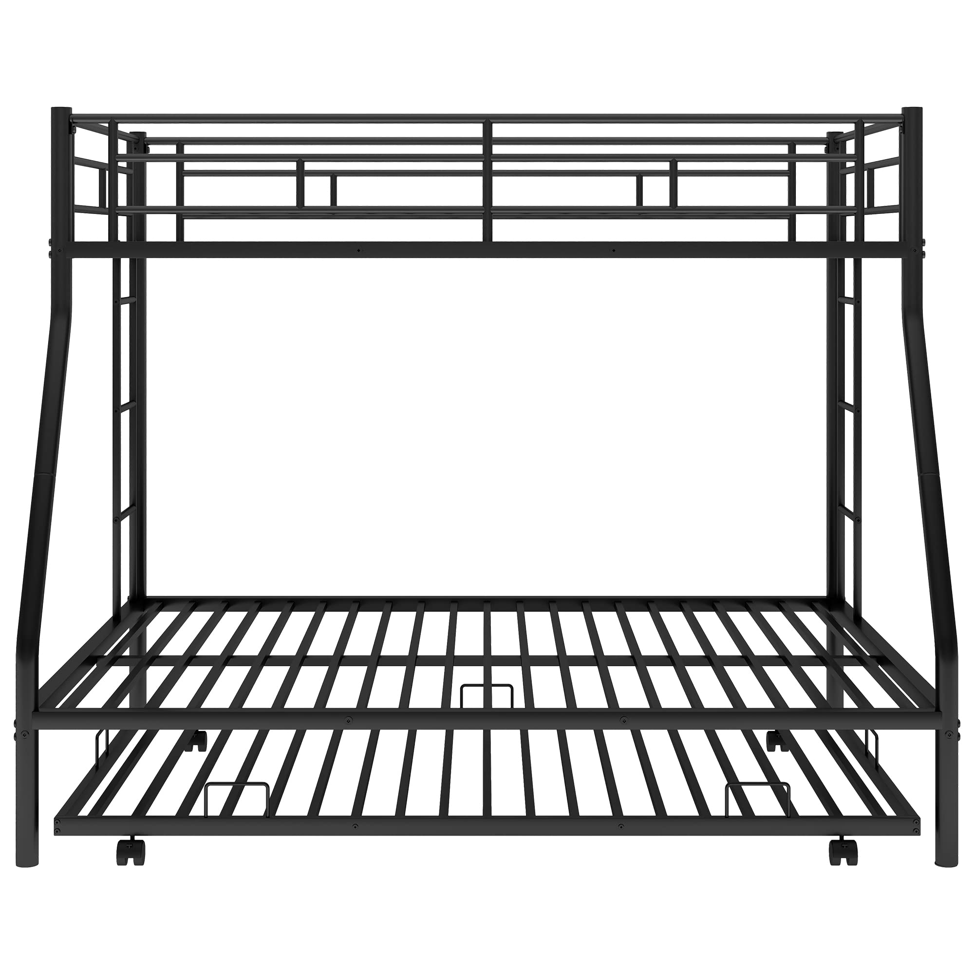 Harper & Bright Twin Over Full Bunk Bed with Trundle - Sturdy Metal Frame for Kids & Teens - Home & Dorm Use