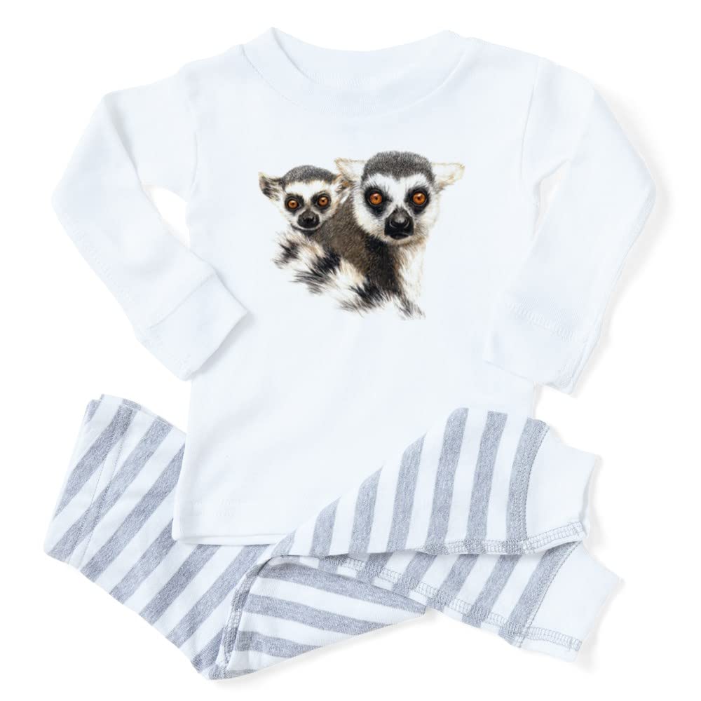 Lemurs Baby & Toddler Long Sleeve Pajama Set - Cute Animal Print Sleepwear for Boys & Girls - Soft Cotton Pajamas for Nursery, Bedtime & Playtime