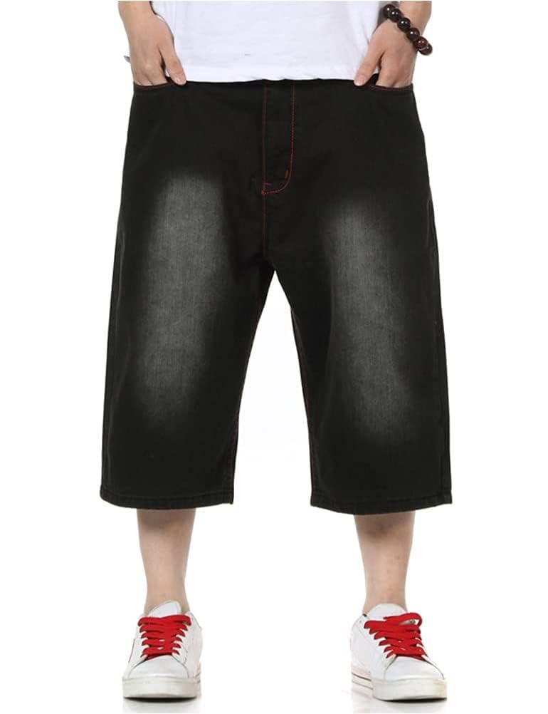 Men's Baggy Jean Shorts - Loose Fit Hip Hop Denim Shorts for Casual Wear | Streetwear, Summer Outfits & Beach Style