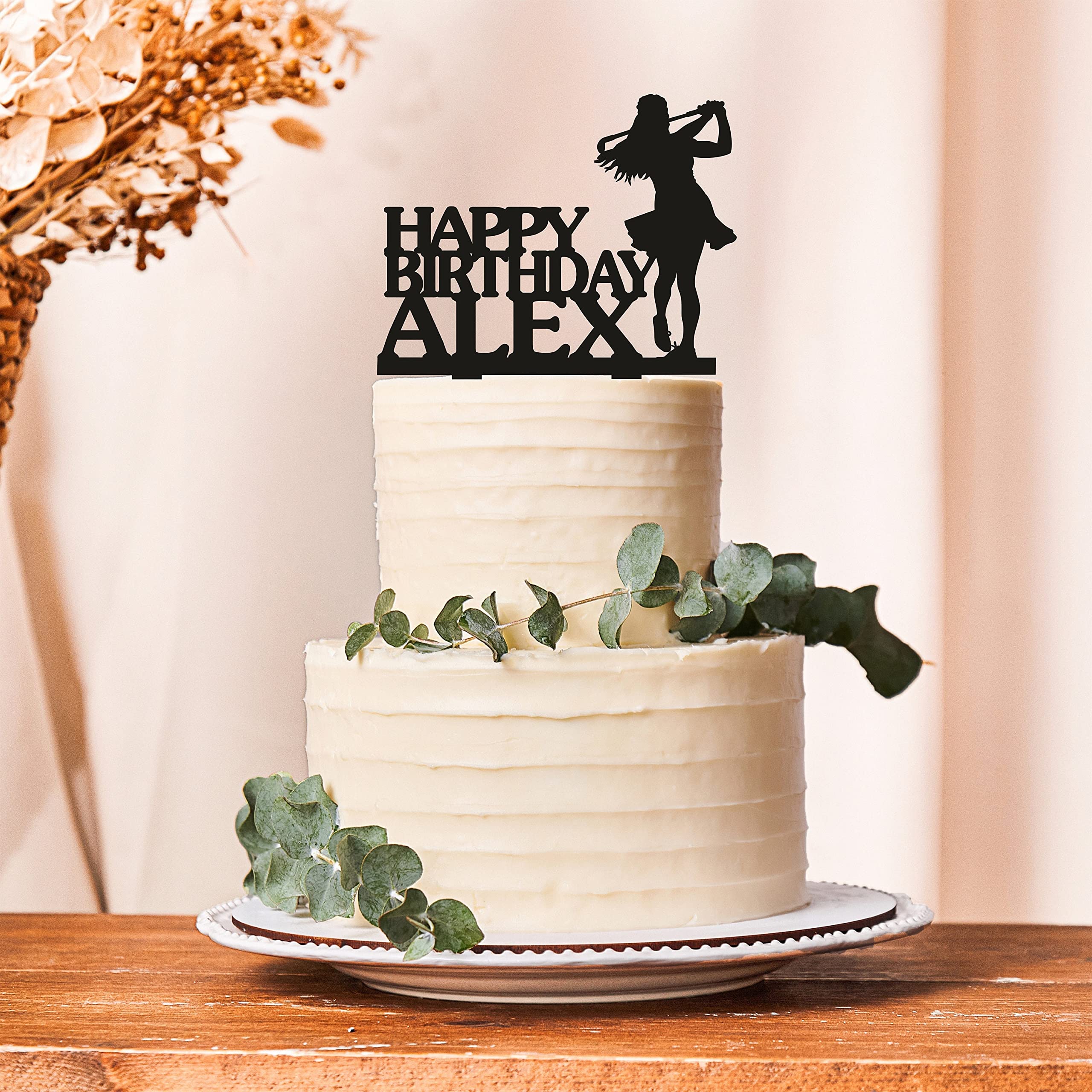 Female Golfer Cake Topper - Golf Birthday Party Decorations for Women, Golf Theme Wedding & Retirement Cakes - Perfect for Golf Tournaments, Bridal Showers & Sports Celebrations