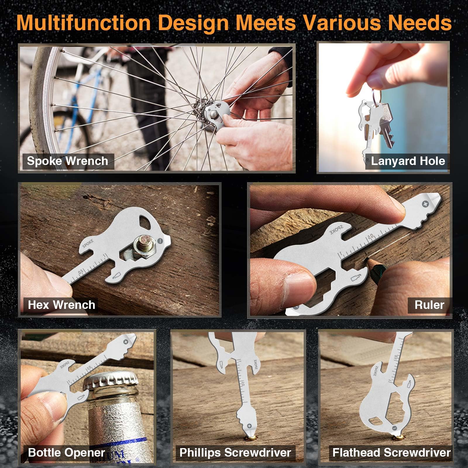 12 in 1 Multi-Tool Keychain - Compact Survival Gear with Bottle Opener, Screwdriver & More | Perfect EDC Gift for Men, Boyfriend, Dad | Father's Day & Birthday Present | Ideal for Camping, Hiking & Outdoor Adventures
