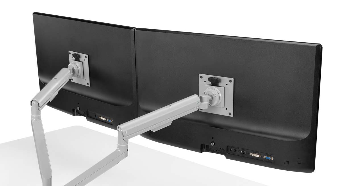 Uplift Desk Zilker Dual Monitor Arm - Adjustable Ergonomic Stand for 13-32 Inch Screens (White) - Perfect for Home Office, Gaming & Workspace Setup