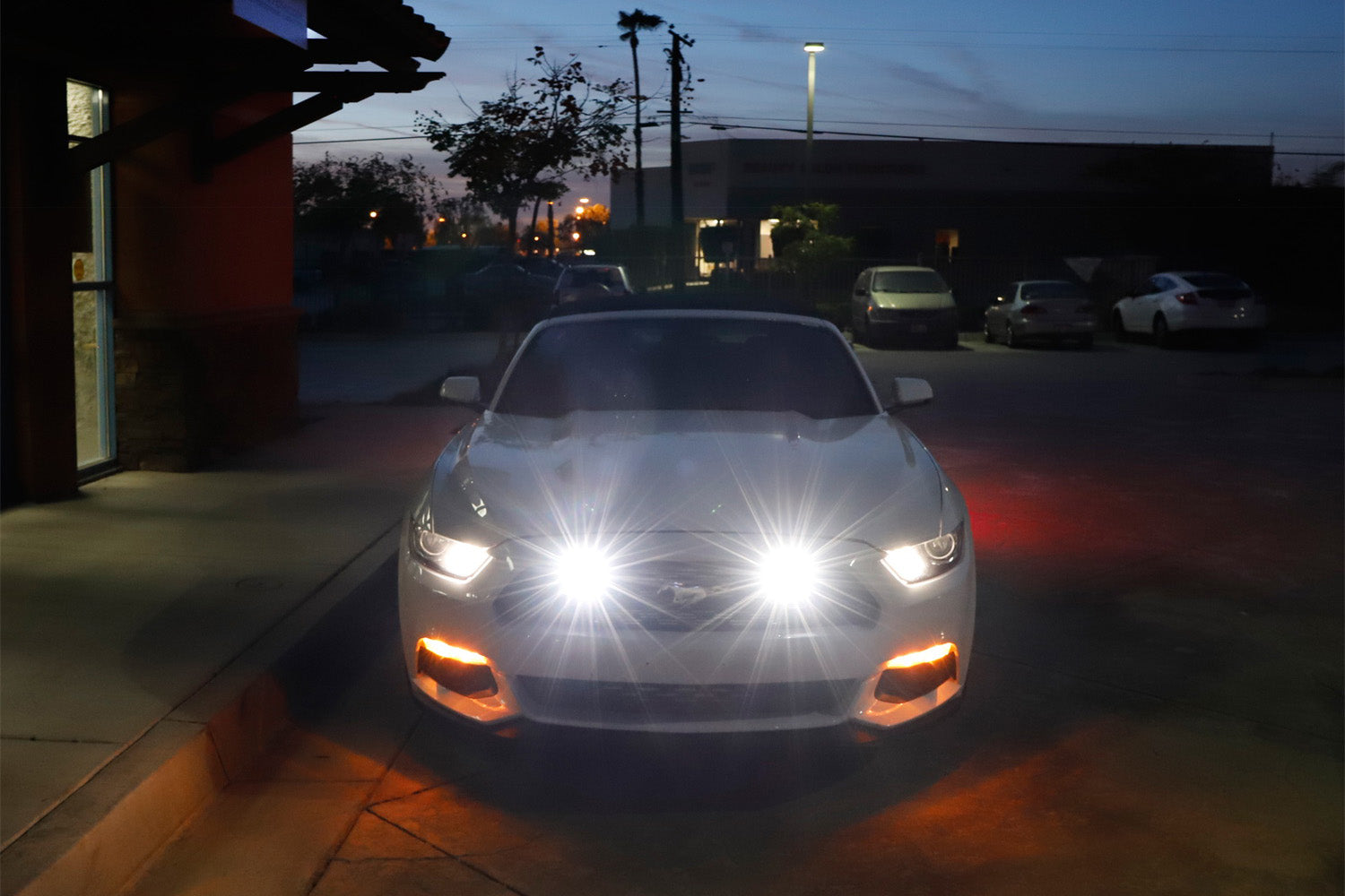 20W CREE LED Pod Light Kit with Behind Grill Mount & Wiring Harness - Compatible with 2015-2017 Ford Mustang - Off-Road, Fog, Auxiliary Lighting for Trucks, Jeeps, SUVs