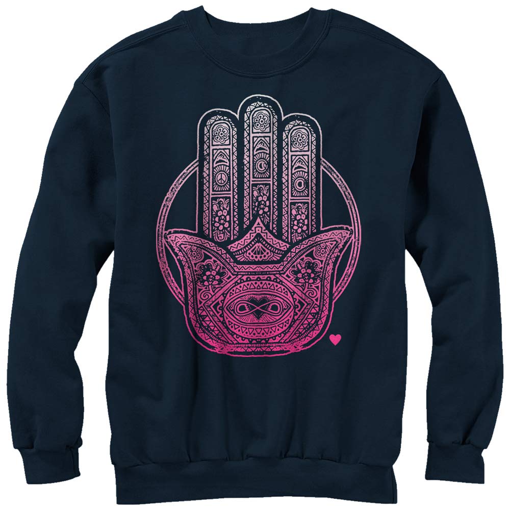 Women's Chin UP Henna Hamsa Sweatshirt - Trendy Boho Pullover for Yoga, Meditation & Casual Wear