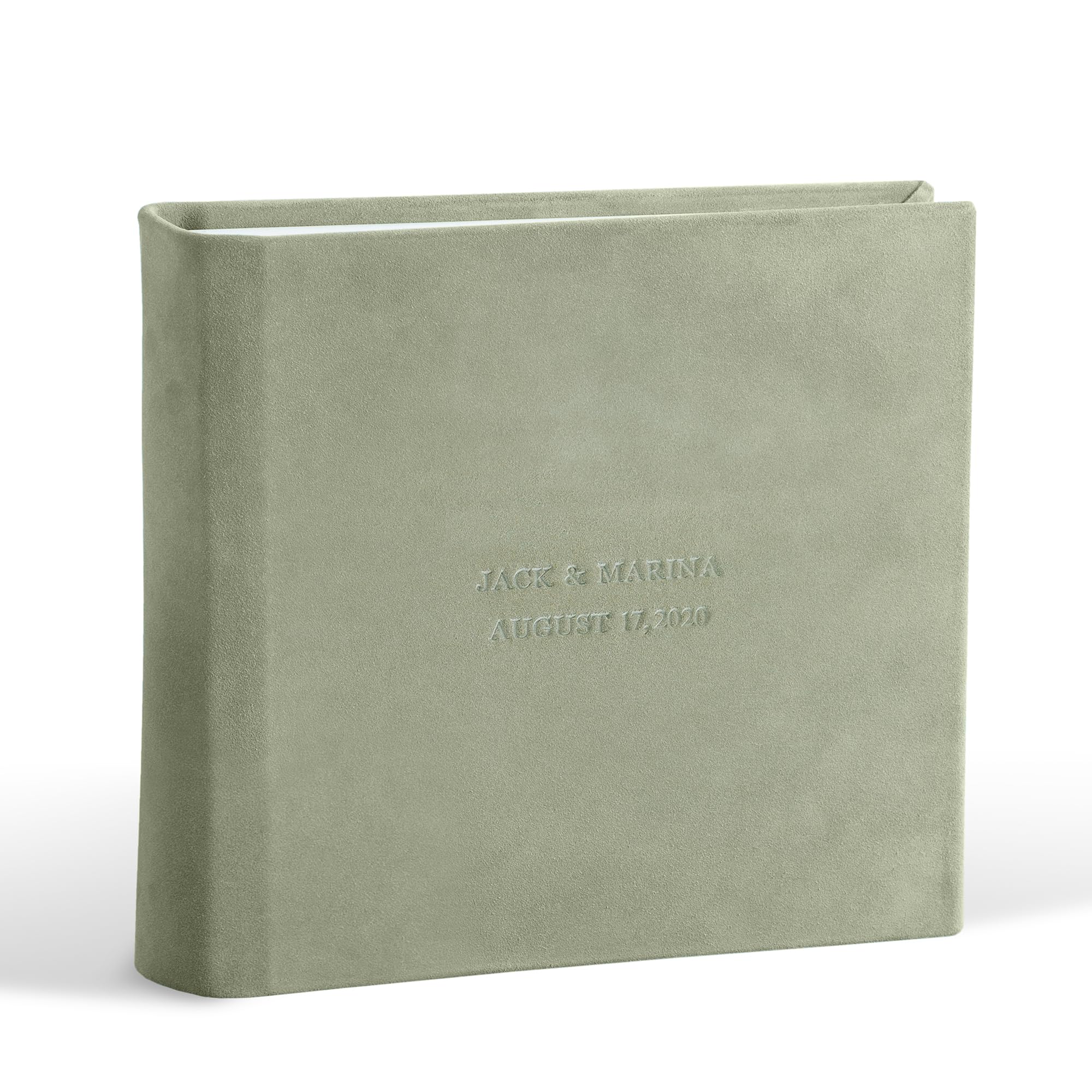 Personalized Suede Leather Wedding Photo Album - Custom Embossed Names, Travel Scrapbook, Family Memory Book for Anniversaries, Gifts & Home Decor