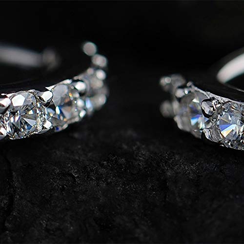 925 Sterling Silver Small Hoop Earrings with Cubic Zirconia - Cartilage & Huggie Earrings for Women & Men - Perfect for Everyday Wear, Parties & Gifts