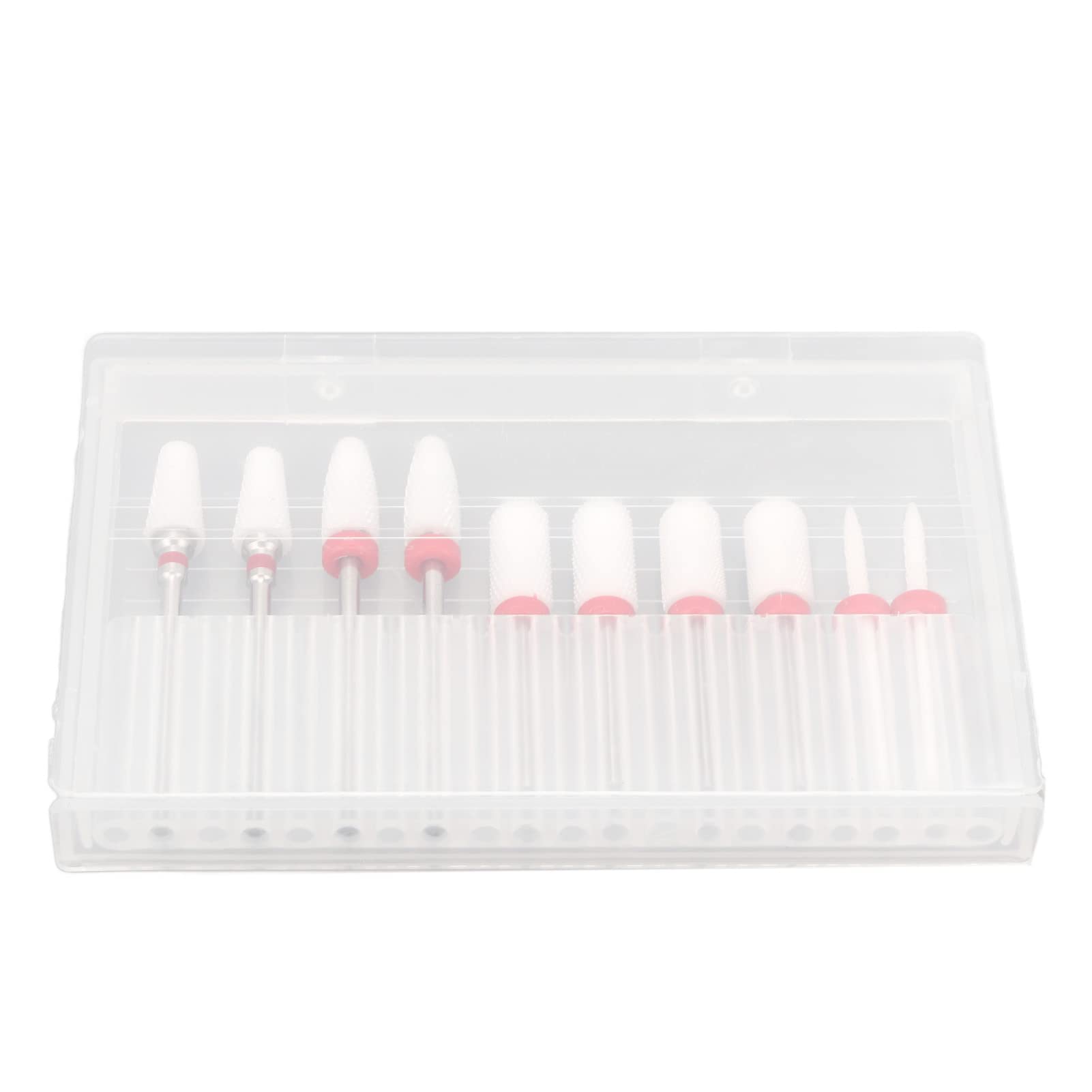 Professional Ceramic Nail Drill Bit Set for Manicure & Pedicure - 10PCS Nail Art Grinding Bits Kit for Acrylic, Gel & Natural Nails - Perfect for Salon & Home Nail Care