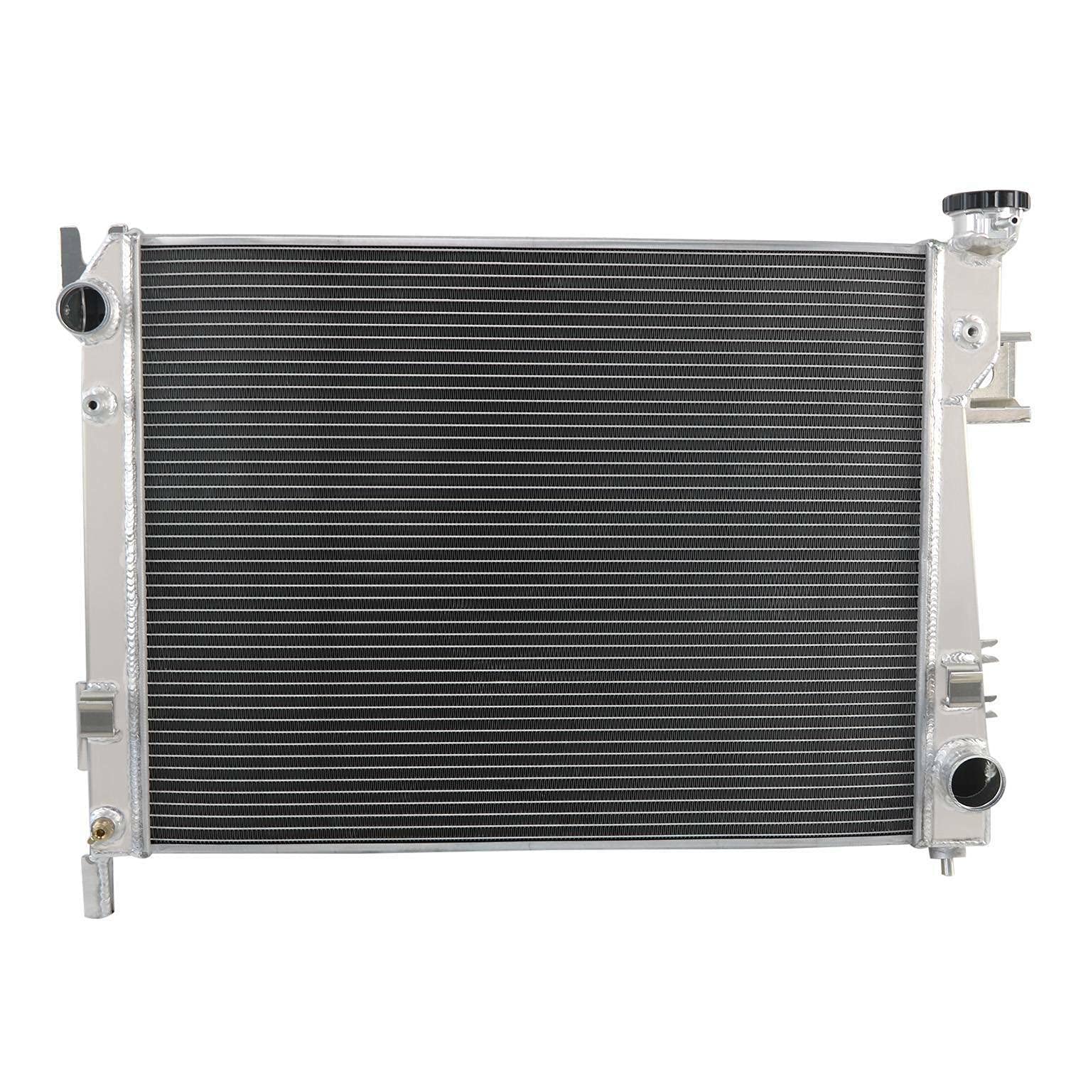 ALLOYWORKS 3-Row Full Aluminum Radiator with Shroud Fan & Relay Kit for 2004-2009 Dodge Ram 1500/2500/3500 5.7L V8 HEMI - Heavy Duty Cooling Upgrade for Towing, Off-Road & High-Performance Driving