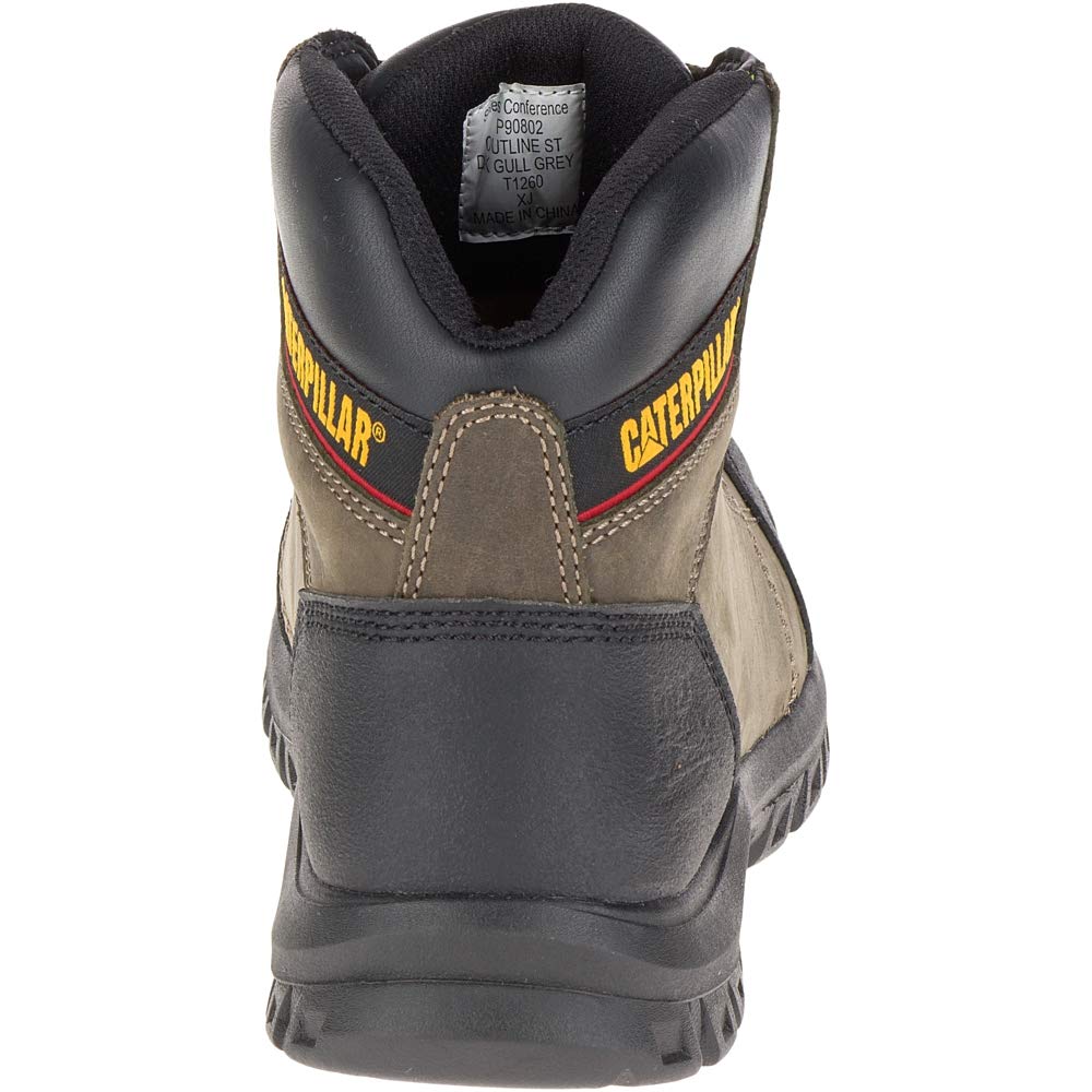 Cat Footwear Men's Outline Steel Toe Work Boot - Waterproof & Slip Resistant Safety Shoes for Construction, Warehouse & Outdoor Work
