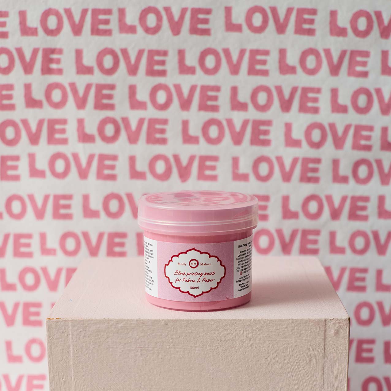 Block Printing Paint Dirty Pink - Non-Toxic Fabric & Paper Dye for DIY Crafts, Home Decor, and Art Projects